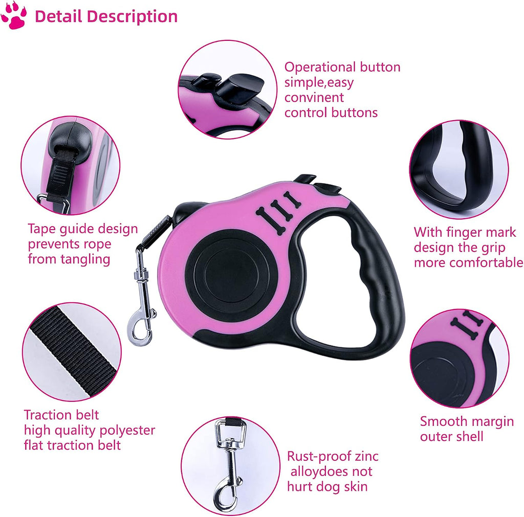 Side profile of Cupdarow expandable leash for small dogs