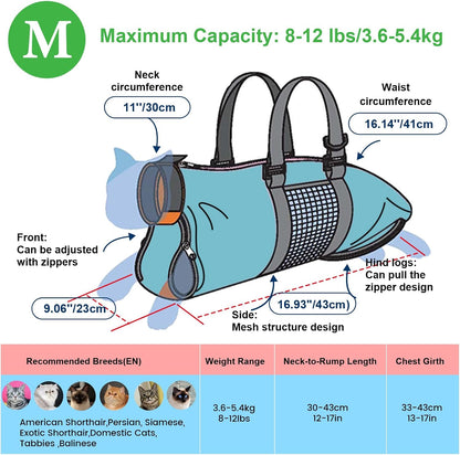 Anti scratching cat bag for veterinary injections and exams