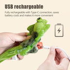 Rechargeable Migipaws lizard plush cat toy showing realistic design details