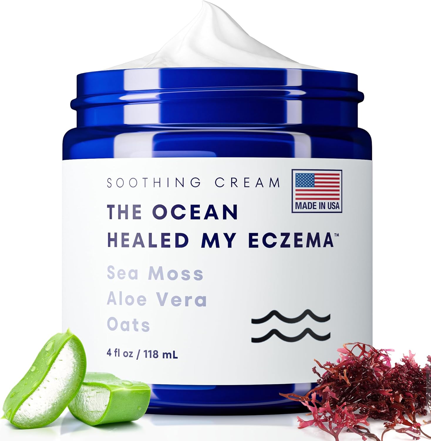 The Ocean Healed My Eczema natural soothing cream front view for dry skin relief