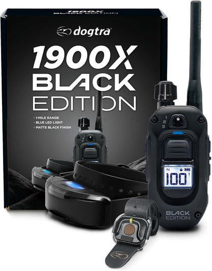 Dogtra 1900X Black Edition e-collar transmitter and receiver front view premium remote dog trainer