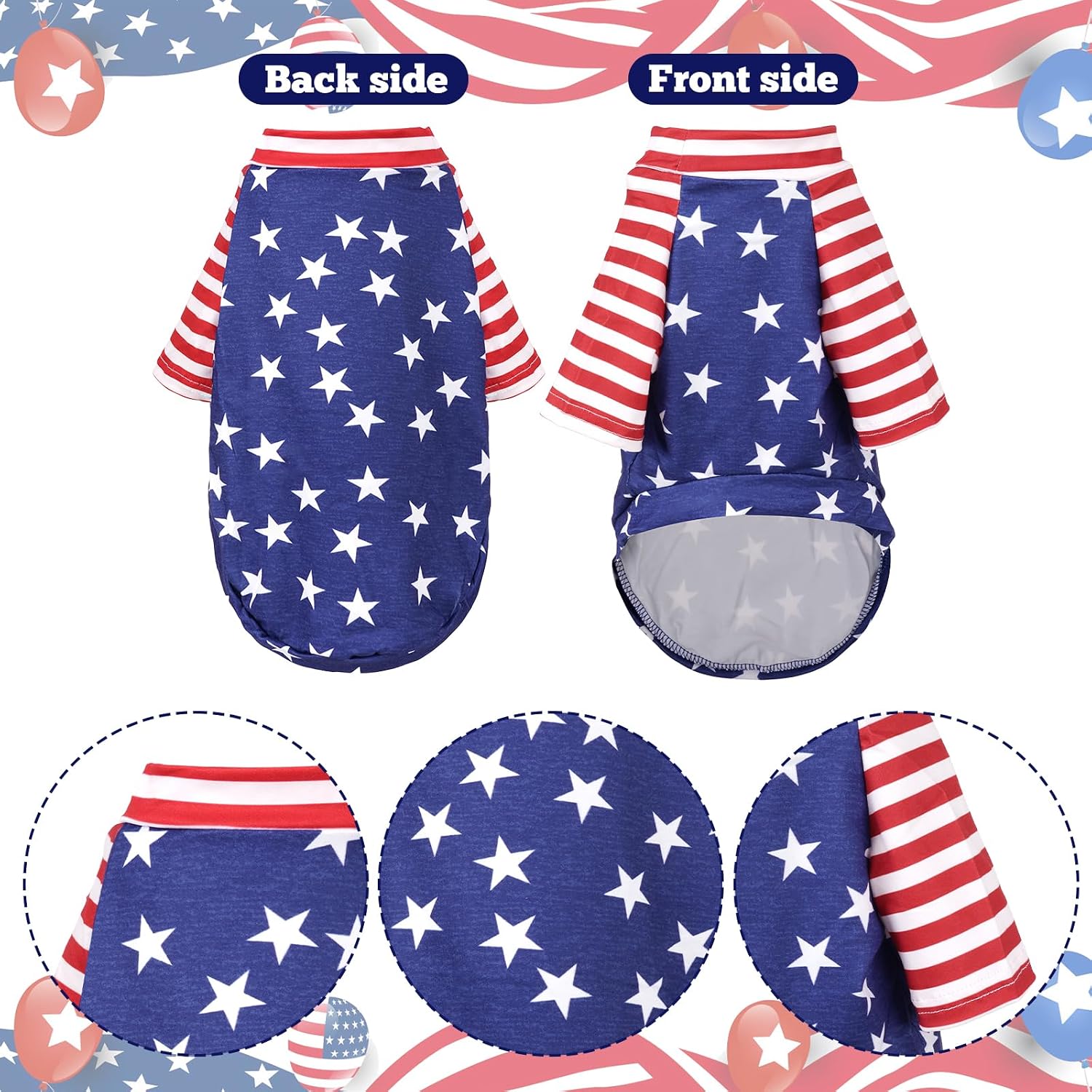 Close up of patriotic stars and stripes fabric design