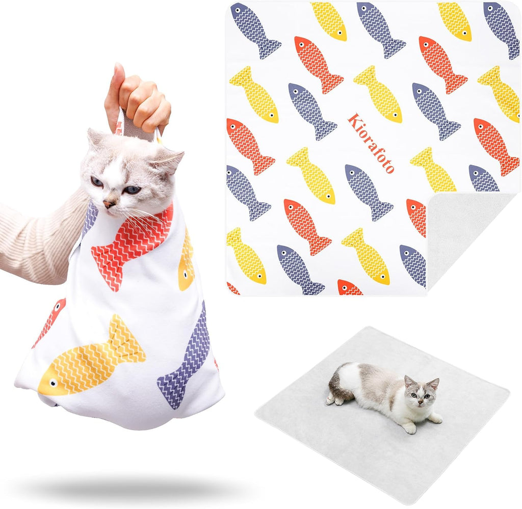 35.5" Extra Large Cat Grooming Wrap,Soft Self-Stick Cat Burrito Restraint Blanket Grippy Cloth for Large Cats & Small Dogs Medicine,Nail Clipping,Ear Cleaning,Teeth Brushing Anti-Scratch Anti-Escape - Image 9