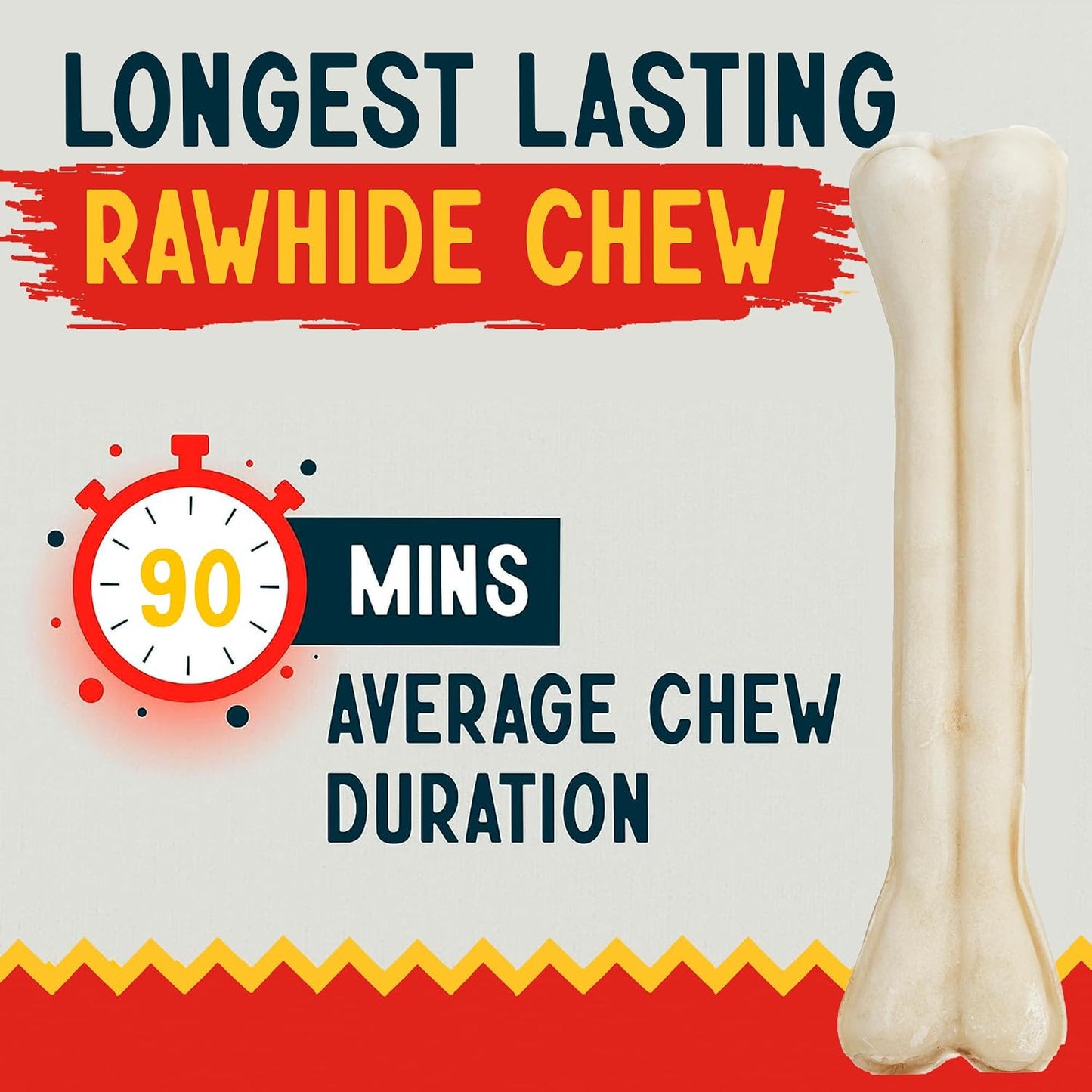 Eight pack extra thick super hard pressed dog bones dental chew toy