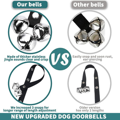 Adjustable nylon strap detail for dog doorbells