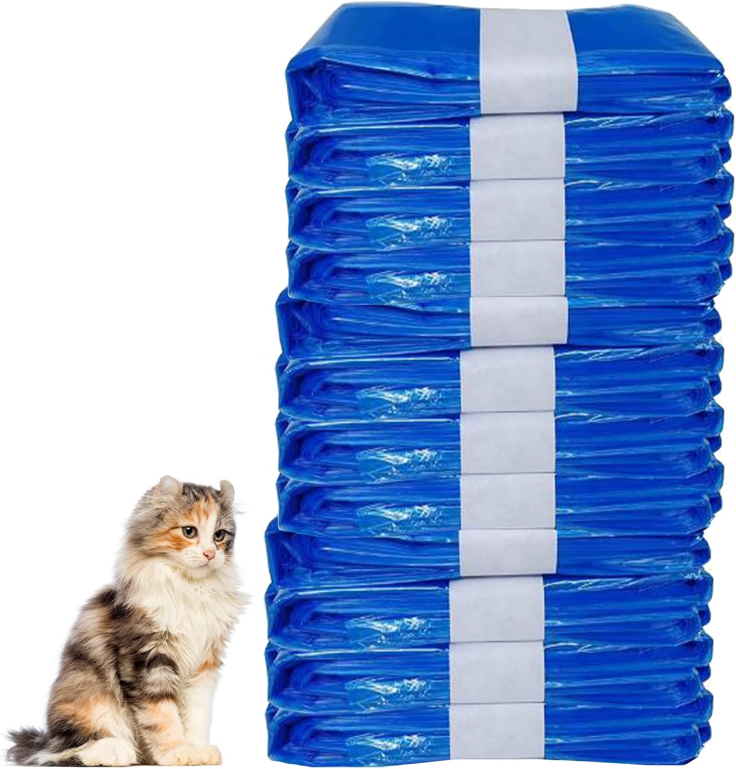 Apatal cat litter refills bag twelve pack front view showing blue liner film
