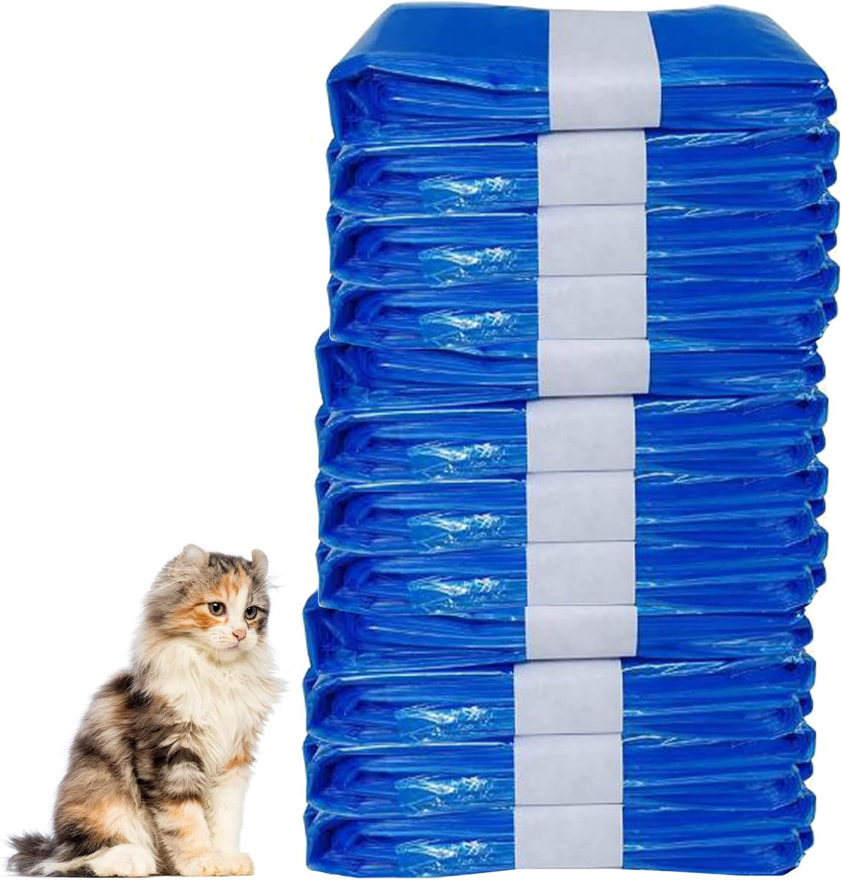 Apatal cat litter refills bag twelve pack front view showing blue liner film