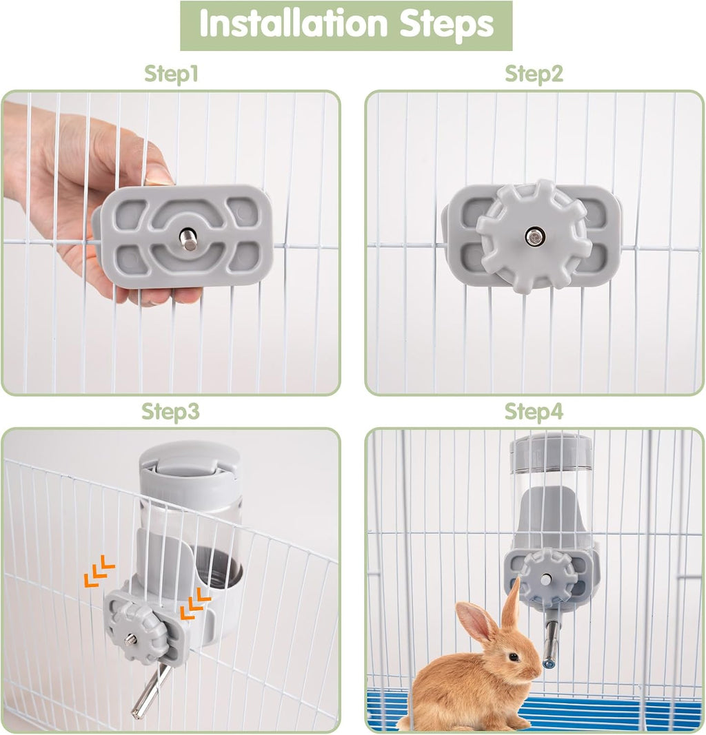 Depets Guinea Pig Water Bottle No Drip, 12 oz Small Animal Water Dispenser for Rabbit Hamster Rat Ferret Kitten, Top Refill Cage Water Bottle with Screw Fastener - Image 6