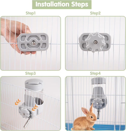 Depets Guinea Pig Water Bottle No Drip, 12 oz Small Animal Water Dispenser for Rabbit Hamster Rat Ferret Kitten, Top Refill Cage Water Bottle with Screw Fastener - Image 6