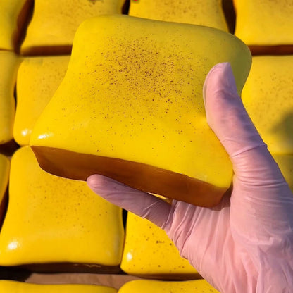Generic bread butter squishy toy front view showing realistic toast texture