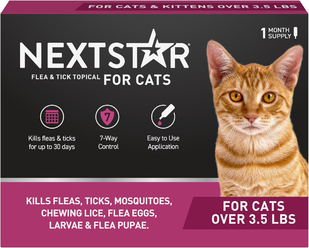 NEXTSTAR Flea and Tick Prevention for Cats, Repellent and Control, Fast Acting Waterproof Topical Drops, Flea Prevention for Cats Over 3.5 lbs, 3 Monthly Doses - Image 10