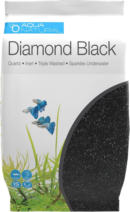 Aqua Natural Diamond Black Quartz aquarium substrate bag front view