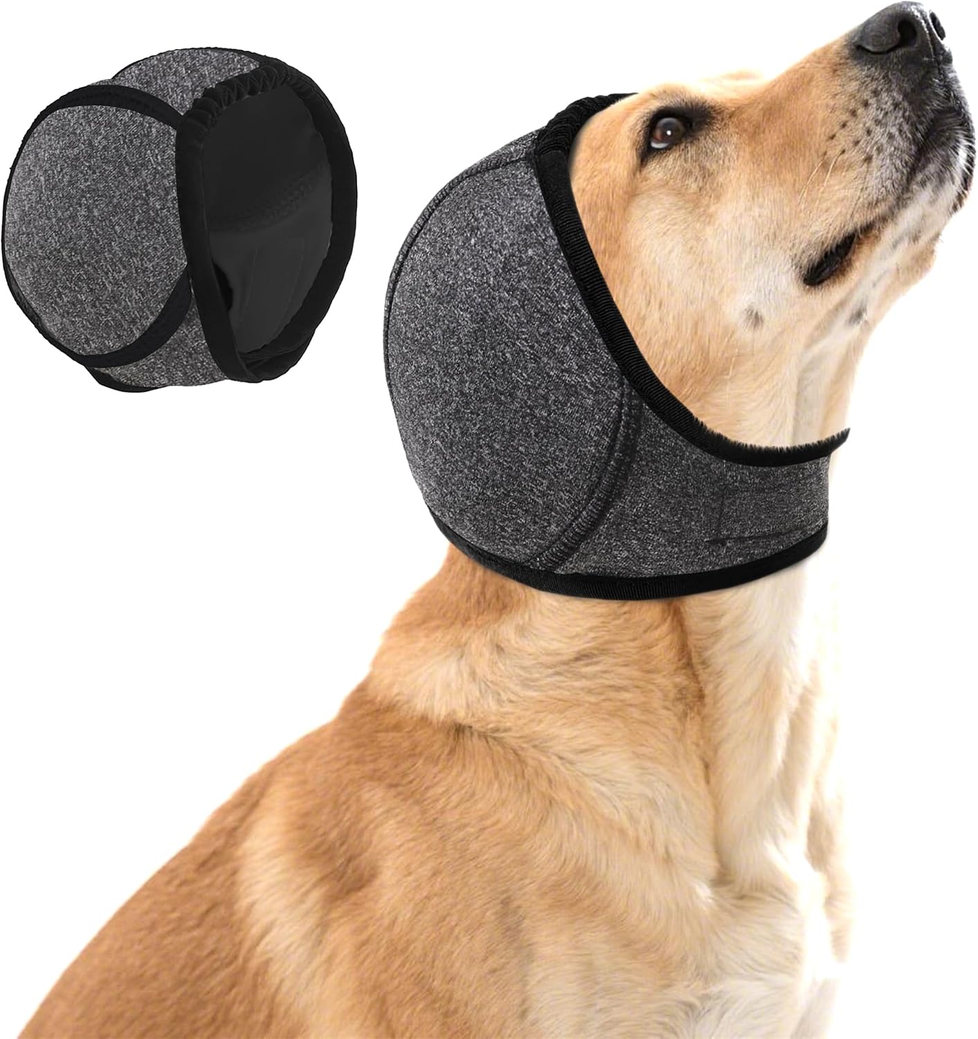 Dog Calming Hoodie Quiet Ear Cover for Noise Protection Anxiety Relief Ear Muffs, No Shake Ear Wraps for Dogs, Swim Cap Bath Blow Drying Headband Wraps for Ear Hematoma Groom Fireworks(Pink, Small) - Image 9