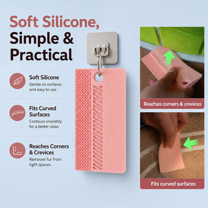 Side profile of durable pink Petobey grooming tool set