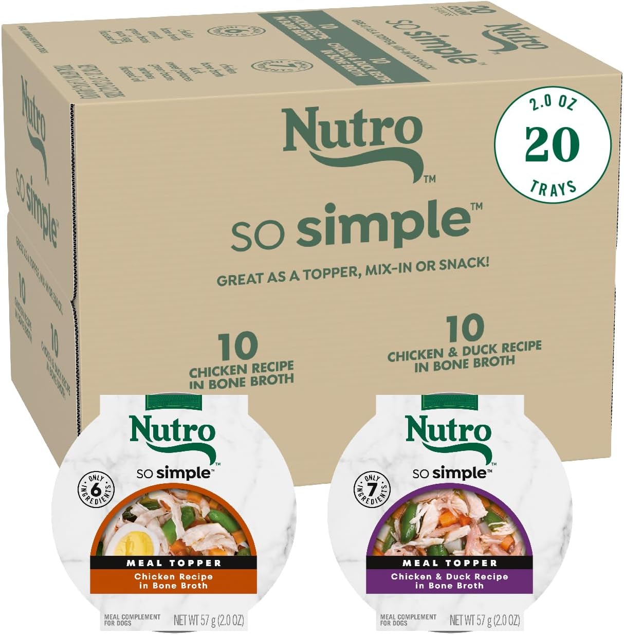 Nutro So Simple Wet Dog Food Meal Complement, Dog Food Toppers Chicken Recipe in Bone Broth, 2 oz. Trays (10 Count, Pack of 1) - Image 15