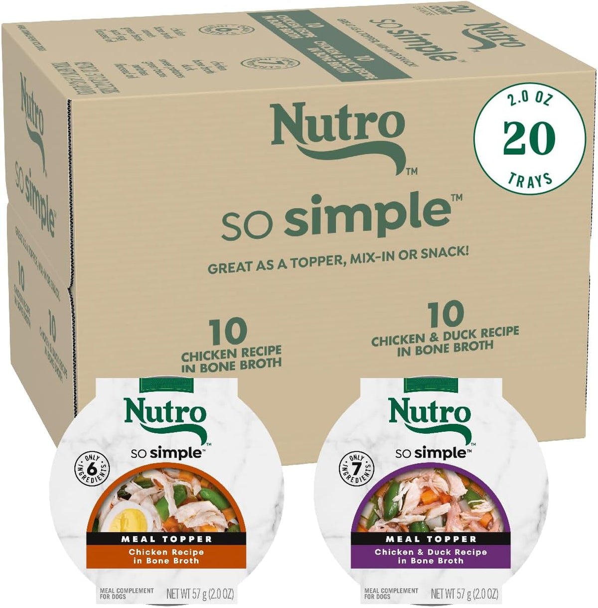 Nutro So Simple Wet Dog Food Meal Complement, Dog Food Toppers Chicken Recipe in Bone Broth, 2 oz. Trays (10 Count, Pack of 1) - Image 15