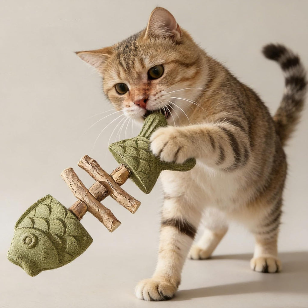 Purrident - Fix Cat Dental Health - Natural Dental Chew for Cats, Fishbone Shape Cat Teething Toy with Catnip, Durable Feline Tooth Care Tool for Indoor & Adult Cats (3PCS-B) - Image 9
