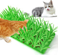 Palksky silicone grass mat for cats front view green pet slow feeder
