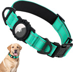 Taglory Reflective AirTag Dog Collar with Waterproof Airtag Holder, Dual D-Rings, Durable Safety Buckle, Adjustable Soft Padded for Medium Dogs Night Walking, Outdoor Tracking, Purple, M - Image 12
