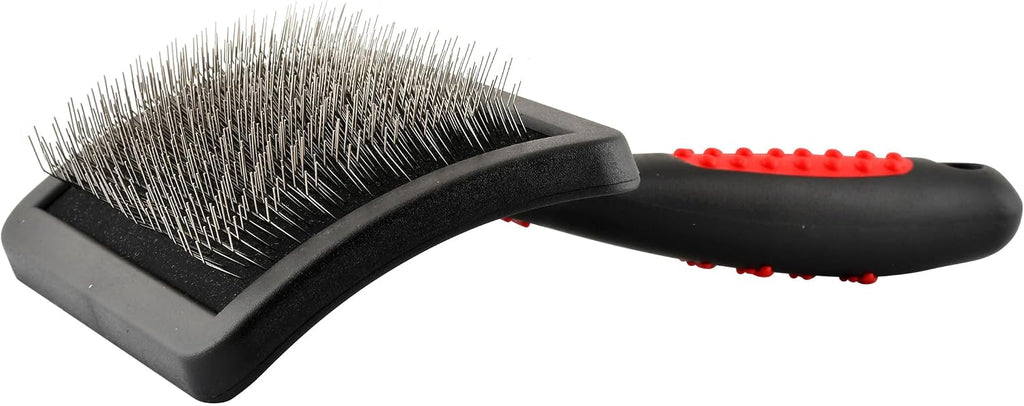 Jeffers stainless steel pin pet slicker brush for curly and fluffy coats
