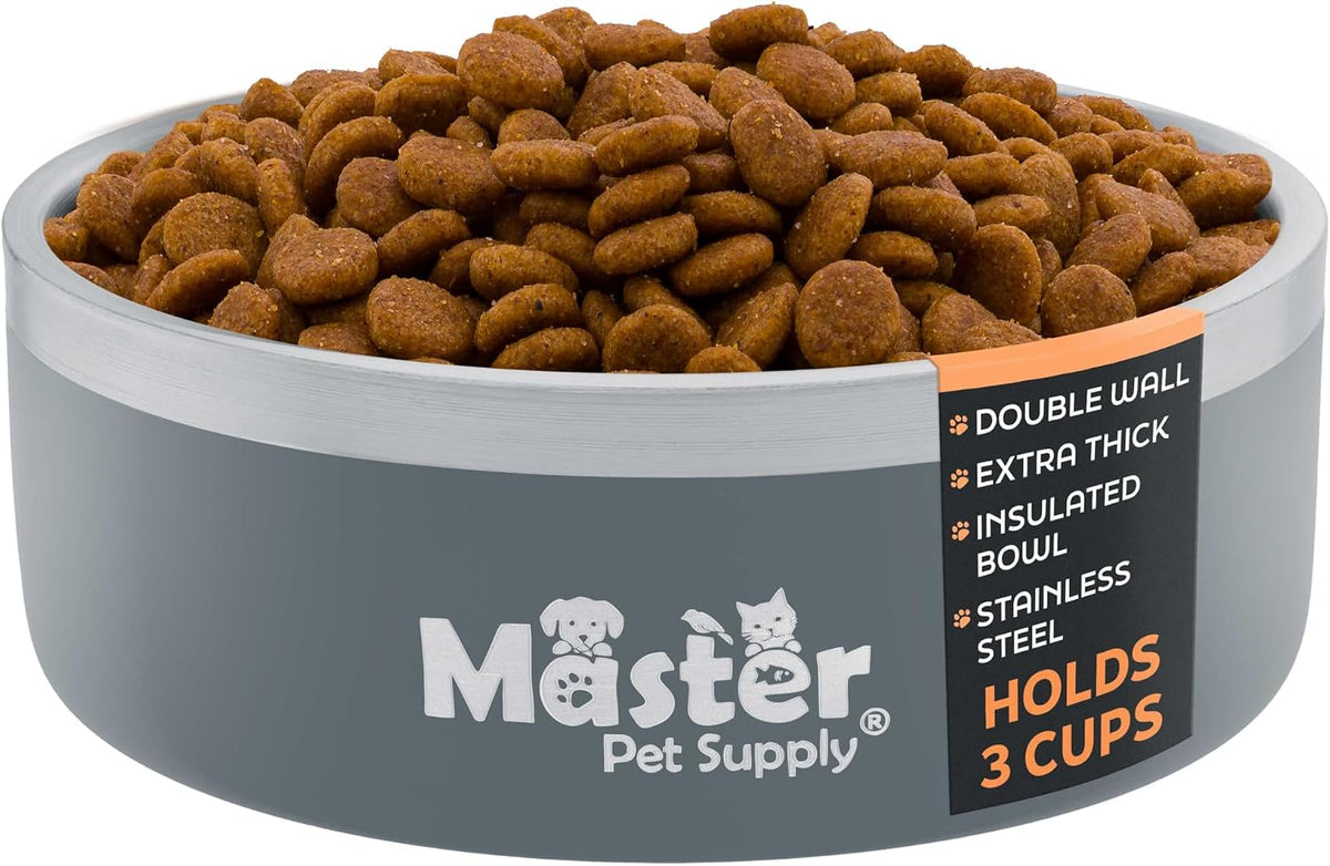 Master Pet Supply Stainless Steel Dog Bowls - 25 oz, Heavy Duty - Black Velvet, Double Wall Extra-Thick Insulated, Non-Slip Pet Water Bowl for Dogs, Cats & Pets, Anti Rust Metal, Dish Washer Safe - Image 13