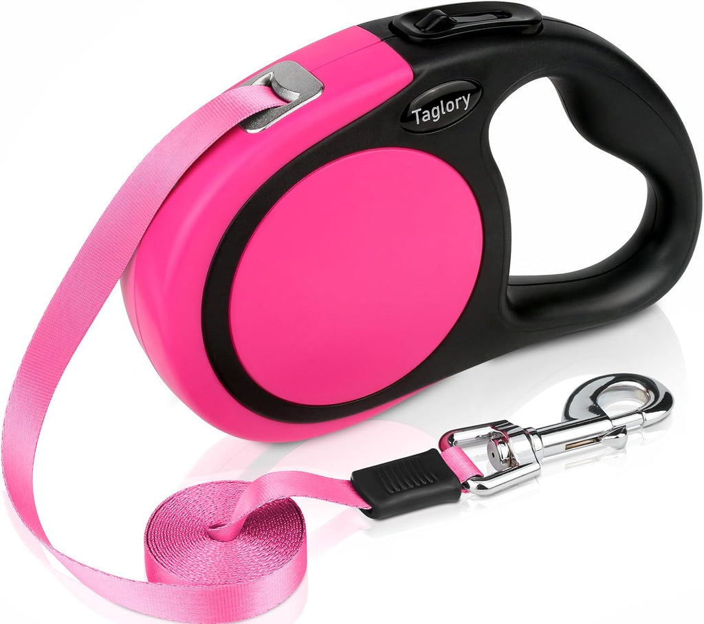 Taglory Retractable Dog Leash, 16ft No Tangle Leash Retractable for Small Medium Dogs Up to 44 lbs, One-Handed Brake, Pause, Lock, Pink - Image 15