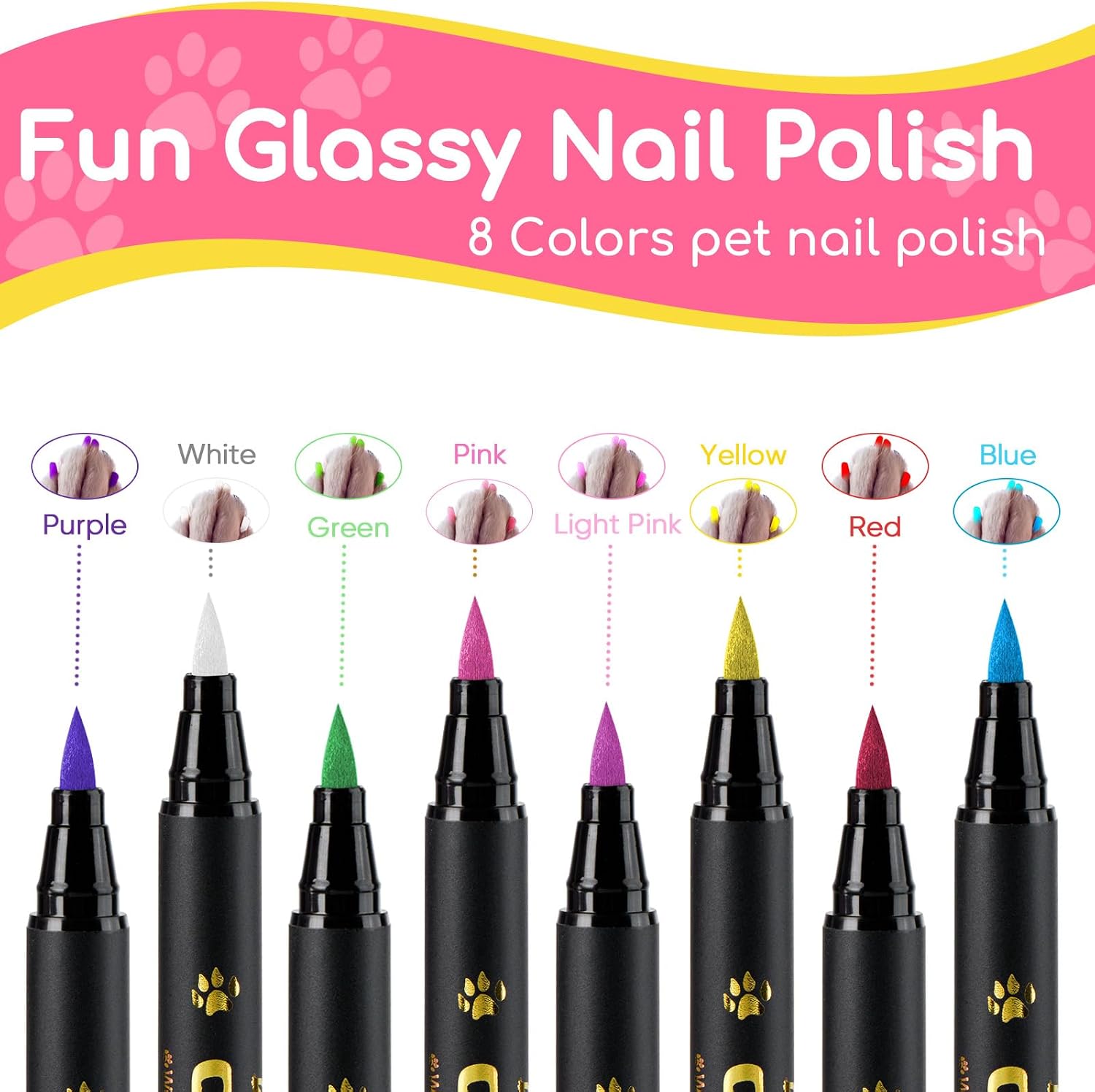Olingyou pet nail polish marker pens on dog paw
