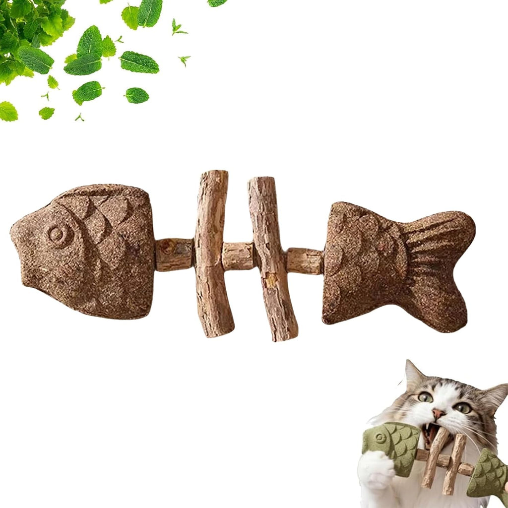 2026 New Creative Fish Bone Cat Dental Chew Toy -Natural Catnip & Silvervine Teeth Cleaning Stick, Fix Cat Dental Health, Durable Wooden Feline Tooth Care Tool (C) - Image 10