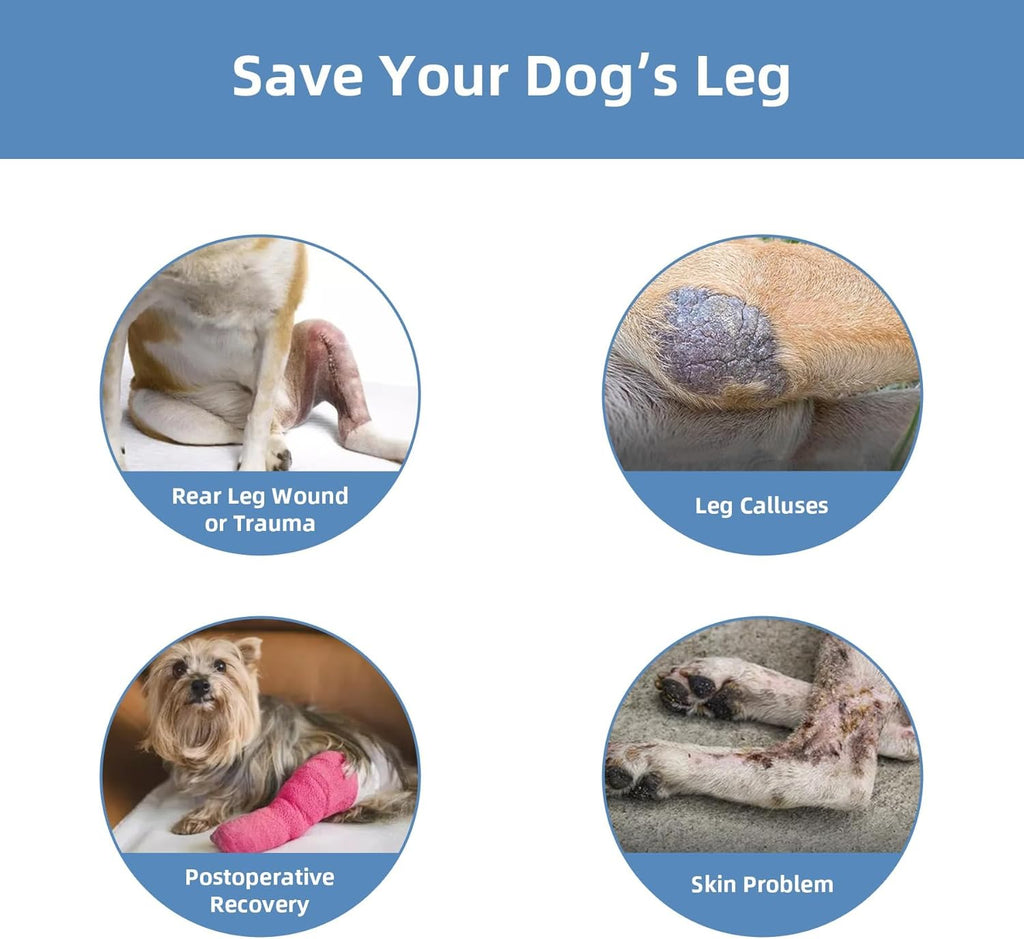 Detailed view of the L-Left dog recovery sleeve for paw wounds