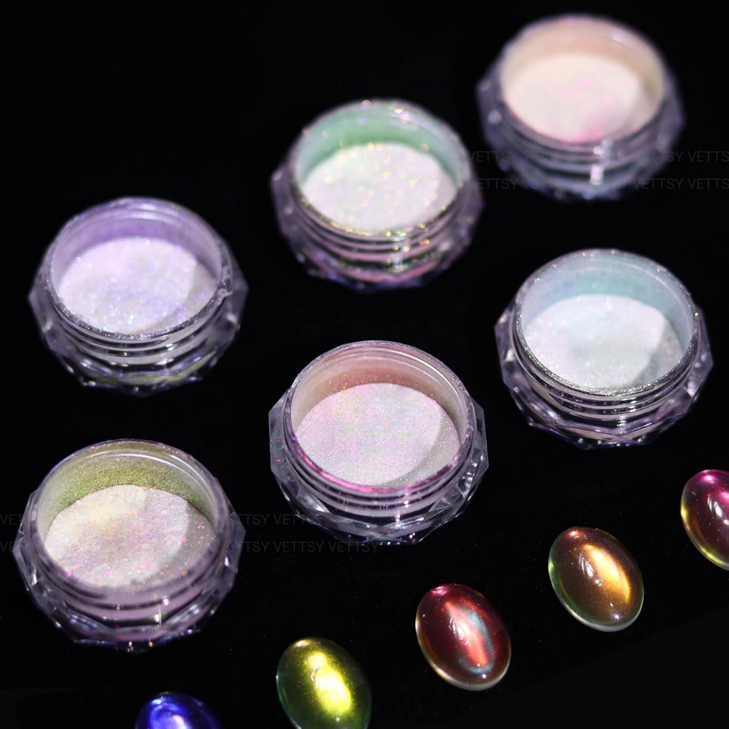 Legnails Vettsy Mermaid Ice Aurora Chrome Powder Set front view