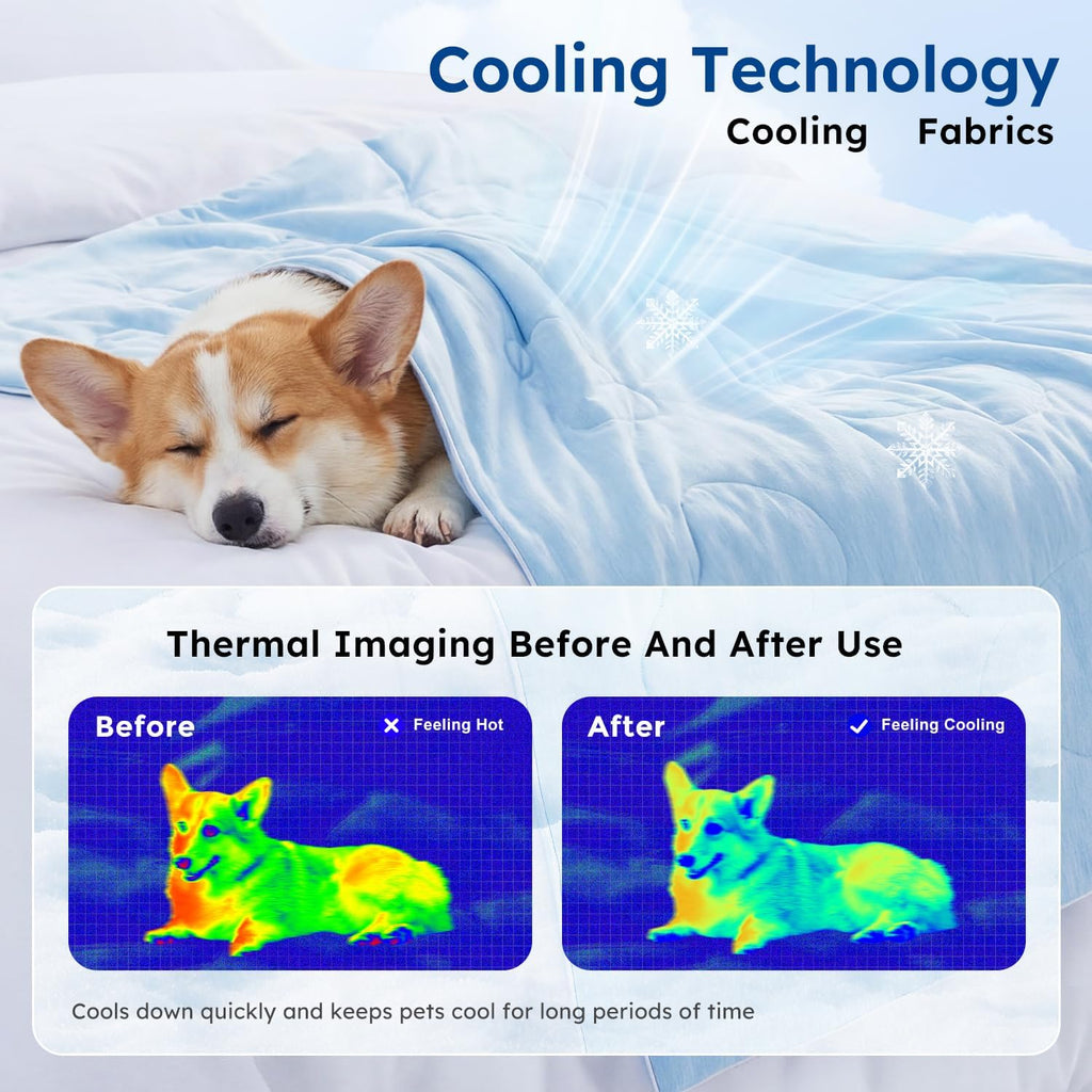 ZOMISIA pet cooling blanket close up water drop stitching texture