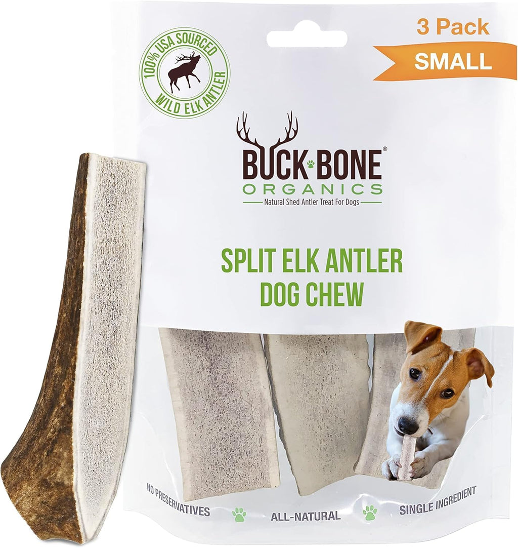 Hand sanded elk antler dog chew for dental health