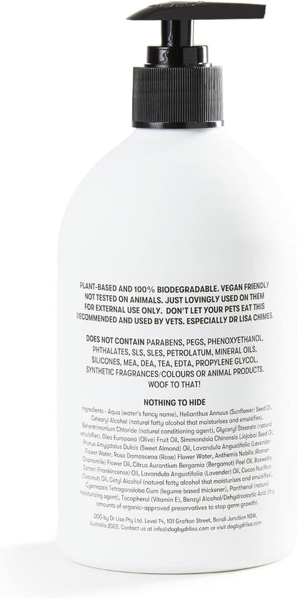 Gentle water based leave in coat treatment for all dog breeds