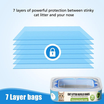 Zippland cat litter replacement bags compatible with standard and XL disposal pails.