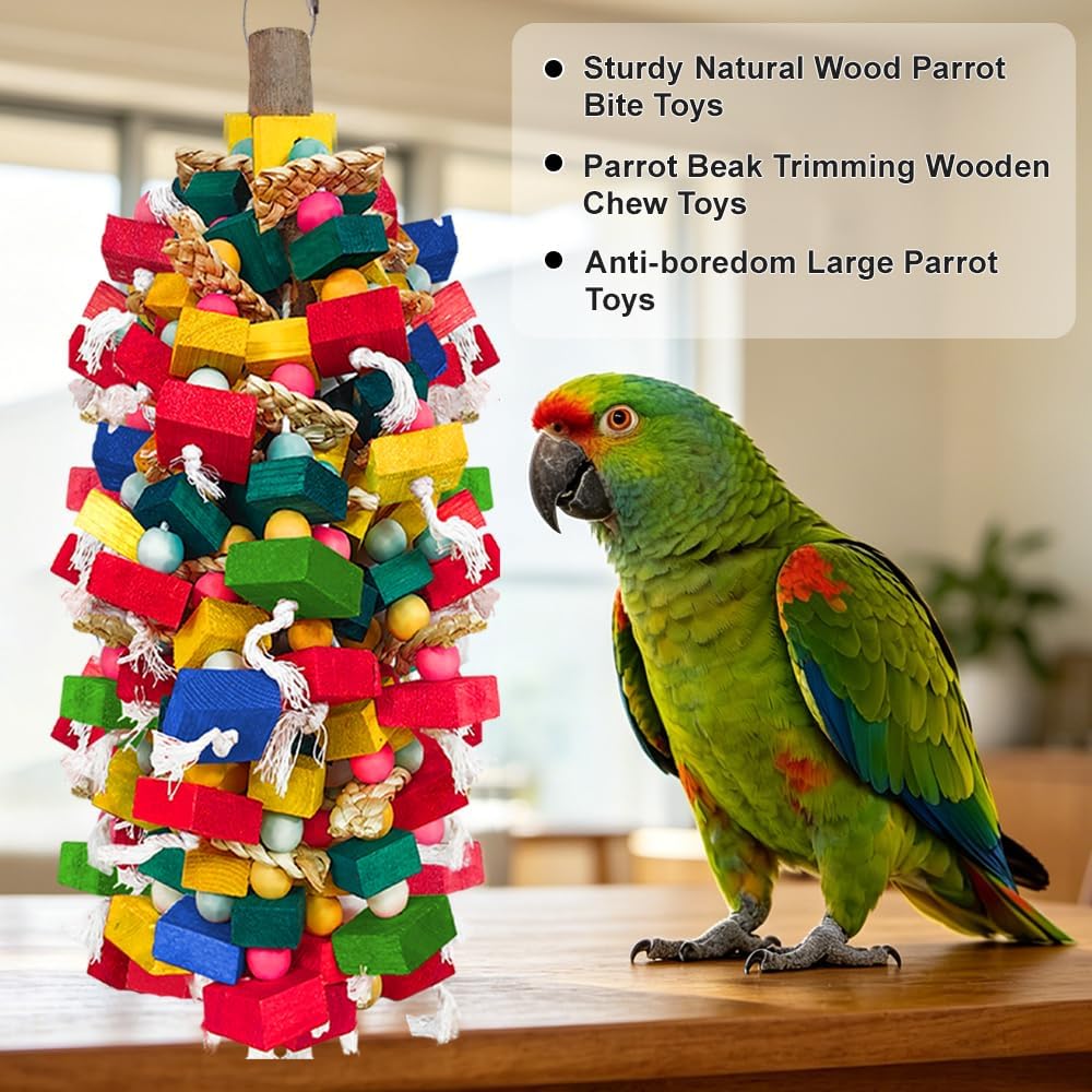 HZDZ LCPAW multi-layer wooden block toy for macaws