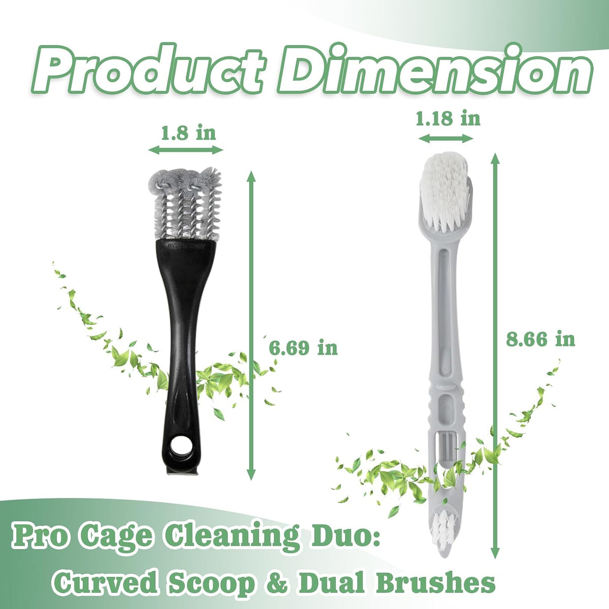Ergonomic long handle pet enclosure cleaning tool