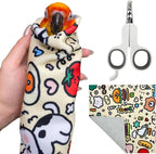 PEOT.SSHEE Bird Nail Clippers front view with colorful parrot grooming wrap blanket