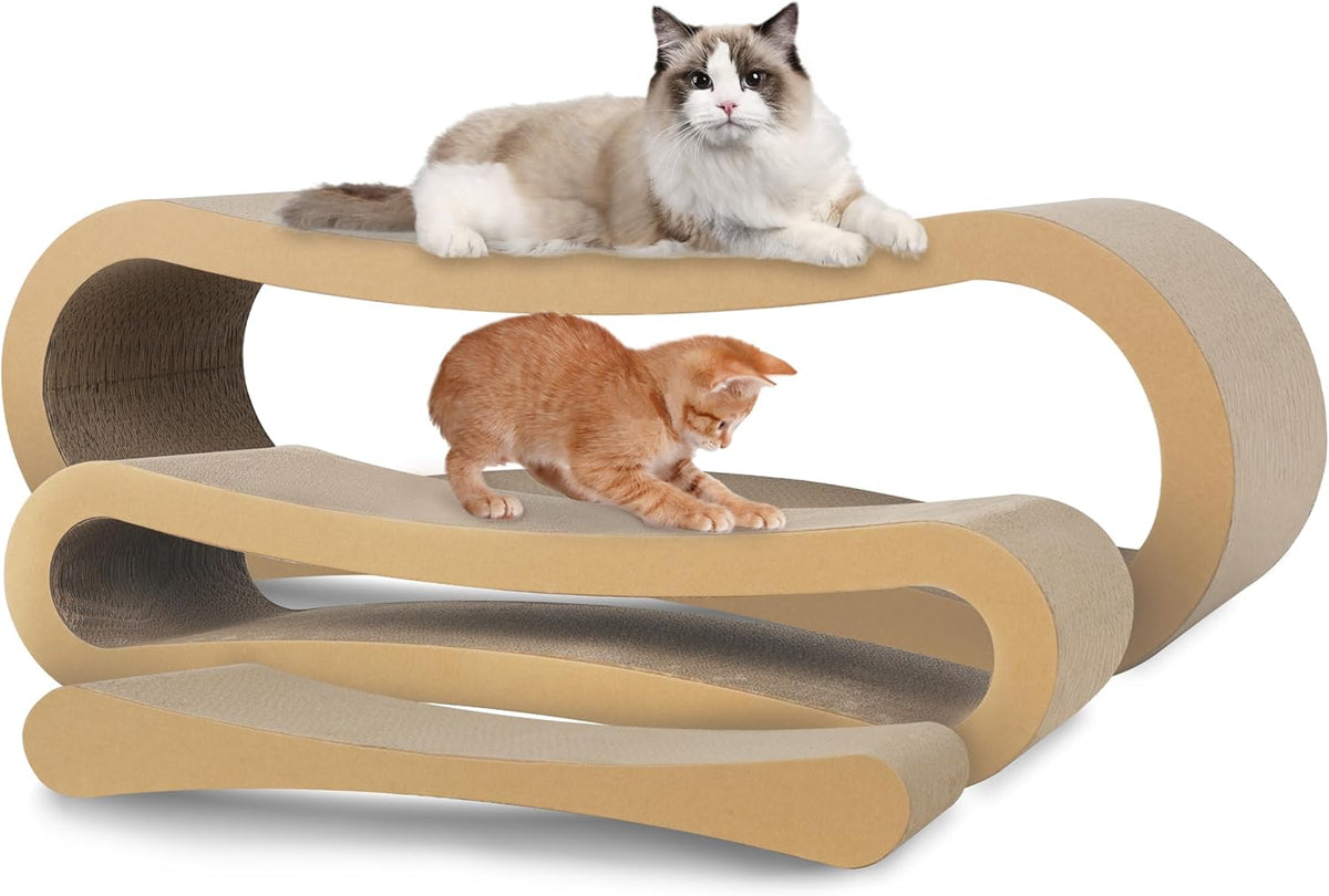 FluffyDream Cat Condo Scratcher Post Cardboard, Milk Box Shape Cat Scratching House Bed, Black Color - Image 14
