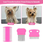 Ergonomic pink handle detail on Creztail grooming combs