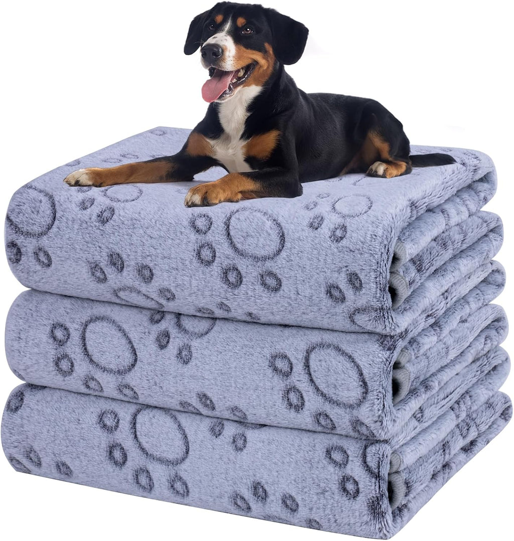Dono 1 Pack 3 Dog Blankets, Soft Fluffy Fleece Pet Blanket Warm Sleep Mat Paw Print Design Puppy Kitten Throw Blankets Doggy Blanket for Dogs - Image 10