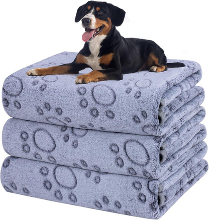 Dono 1 Pack 3 Dog Blankets, Soft Fluffy Fleece Pet Blanket Warm Sleep Mat Paw Print Design Puppy Kitten Throw Blankets Doggy Blanket for Dogs - Image 10