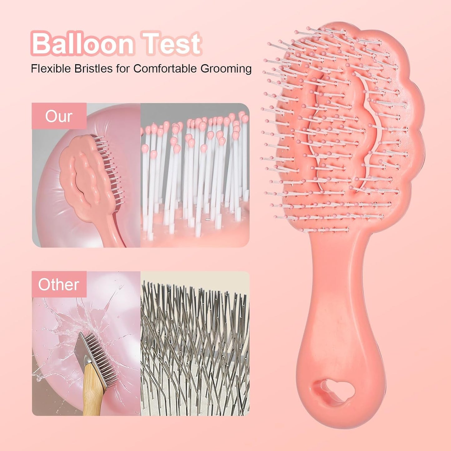 Maeelou cloud shaped puppy hair brush showing flexible bristles for safe grooming