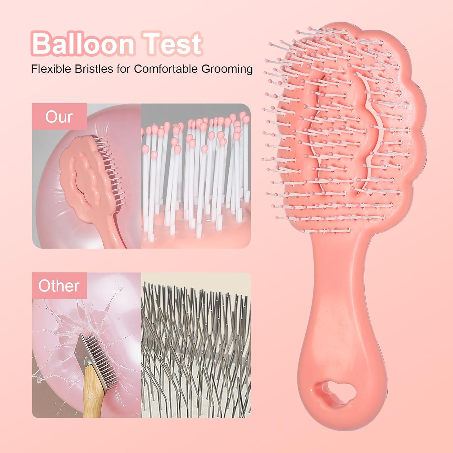 Maeelou cloud shaped puppy hair brush showing flexible bristles for safe grooming