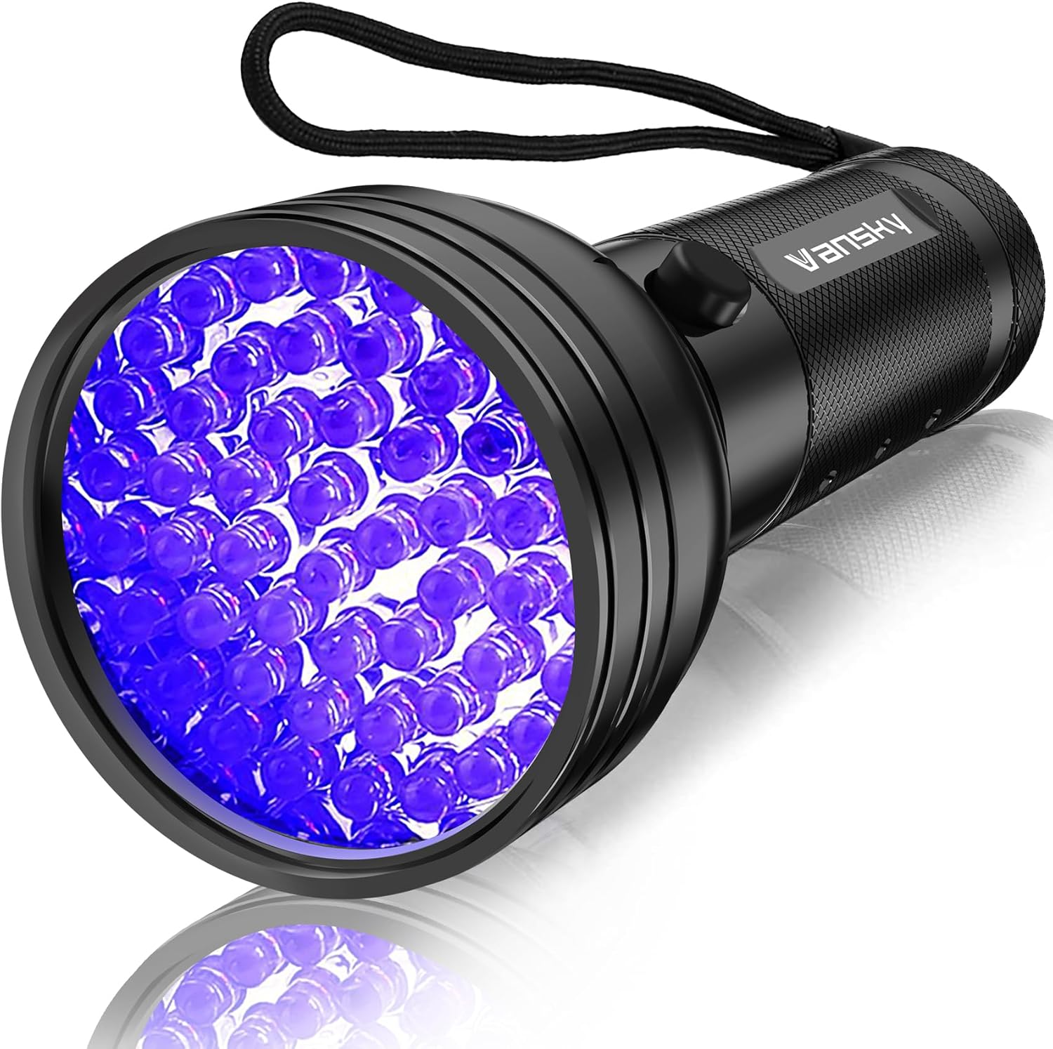 Vansky UV Flashlight Black Light front view for pet urine detection