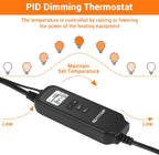 REPTITRIP 8.5" Reptile Heat Lamp Fixture with PID Dimming Thermostat, Independent Day Night Temperature Control, MAX 150W (Bulb Not Included) - Image 9