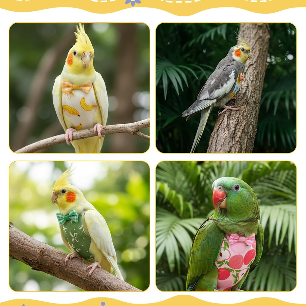 Demonstration of the lightweight polyester fabric used in bird clothes.