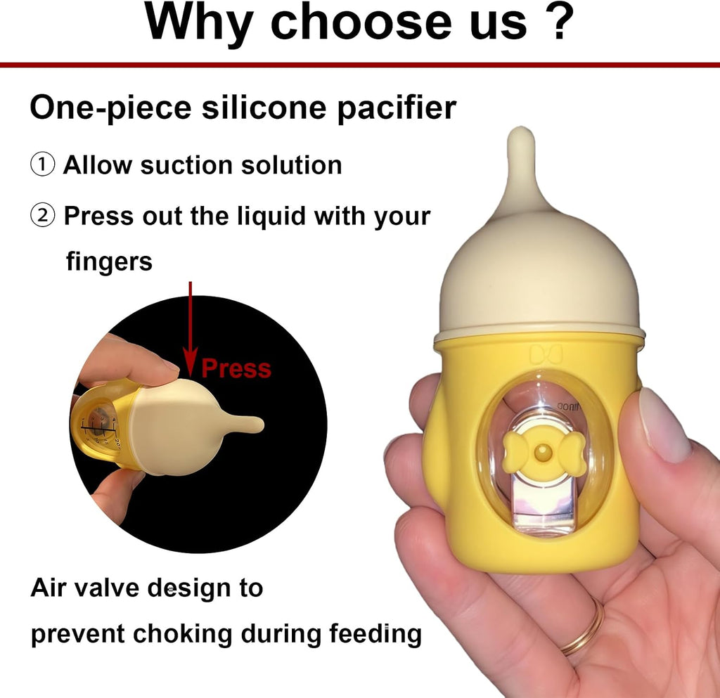 Close up of the slow flow anti choking silicone nipple attachment