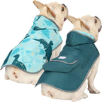 Side view of the HDE premium imported polyester dog rain poncho showing full coverage.