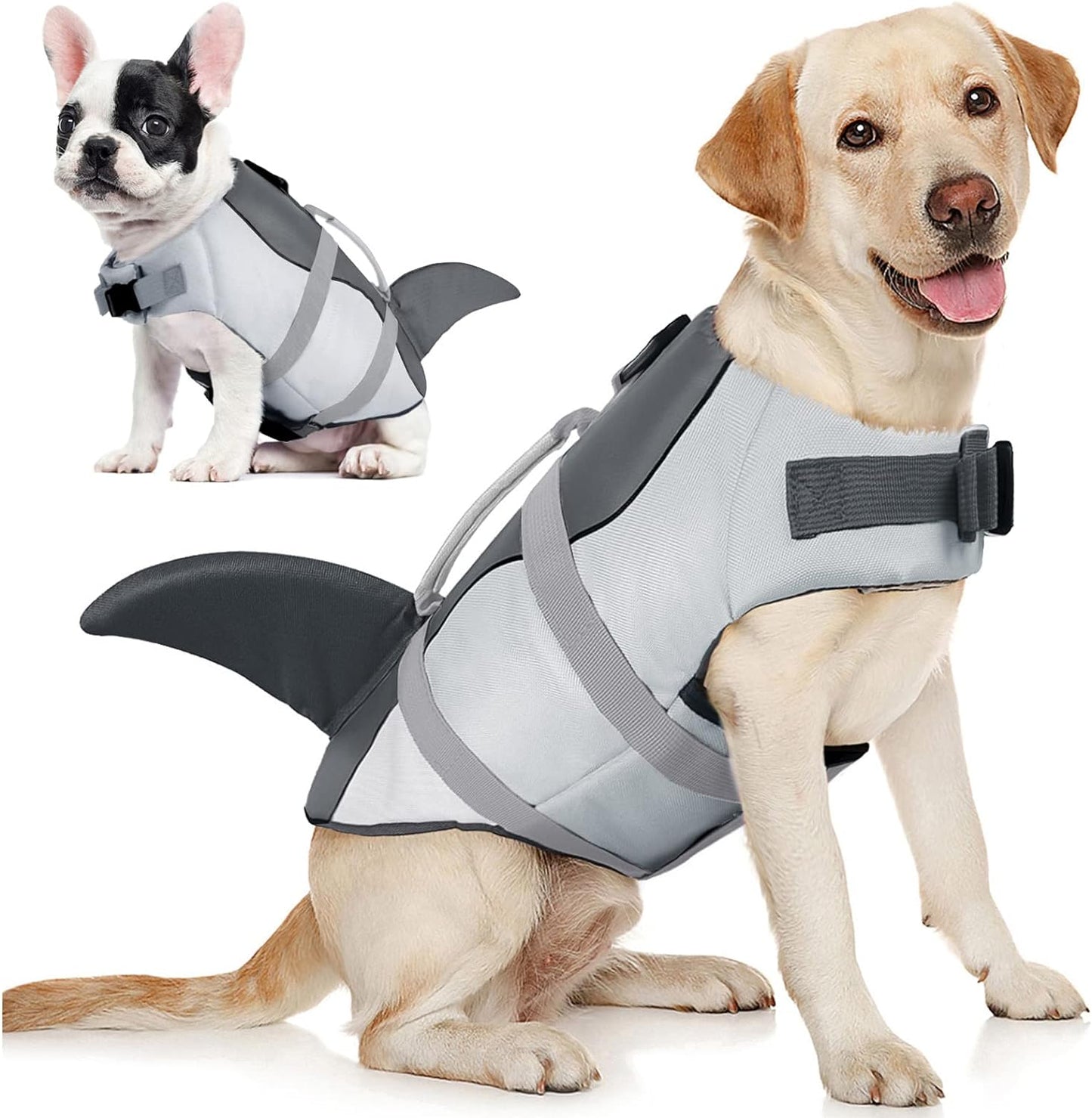 AOFITEE Dog Life Jacket, Dog Life Vest for Swimming, High Flotation Large Dogs Swim Vest with Rescue Handle and Reflective Stripe, Dogs Lifesaver Swimsuit for Boating Summer Pool Beach, Blue Shark XL - Image 11