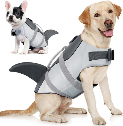 AOFITEE Dog Life Jacket, Dog Life Vest for Swimming, High Flotation Large Dogs Swim Vest with Rescue Handle and Reflective Stripe, Dogs Lifesaver Swimsuit for Boating Summer Pool Beach, Blue Shark XL - Image 11